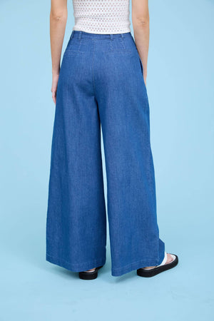 Holiday In Cannes Chambray Wide Leg Pants