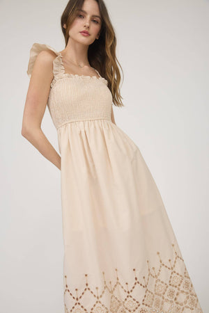 Once Upon A Dream Eyelet Midi Dress