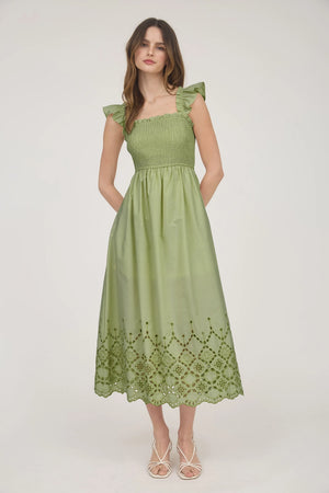 Once Upon A Dream Eyelet Midi Dress