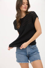 Eyelet and Bows Knit Top