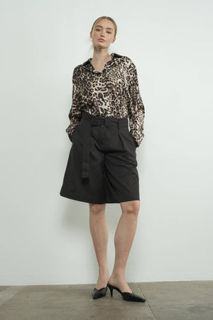 Always A Party Leopard Print Button Down Shirt