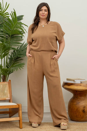 Plus Naturally Chic High Waisted Linen Pants