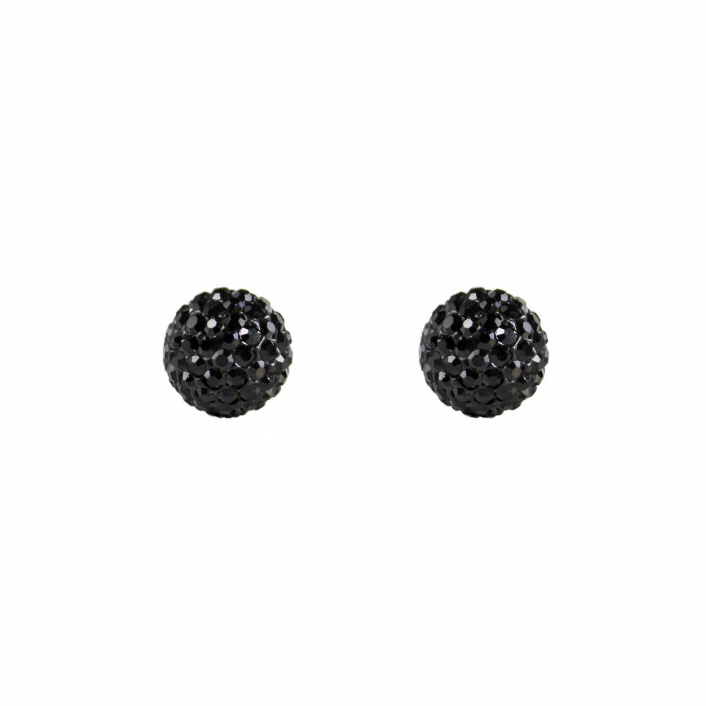 Park and Buzz radiance stud. Sparkle ball earrings. Hillberg and Berk. Canadian Brand. Glitter ball earrings. Black sparkle earrings jewelry jewellery