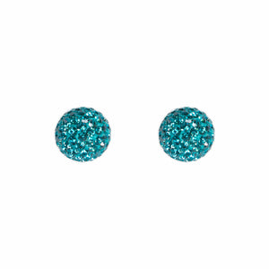 Park and Buzz radiance stud. Sparkle ball earrings. Hillberg and Berk. Canadian Brand. Glitter ball earrings.Teal blue green sparkle earrings jewelry jewellery. Valentines gift.