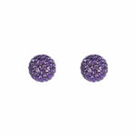 Park and Buzz radiance stud. Sparkle ball earrings. Hillberg and Berk. Canadian Brand. Glitter ball earrings. Grape purple sparkle earrings jewelry jewellery. Valentines gift.