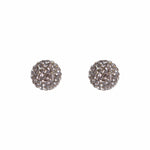 Park and Buzz radiance stud. Sparkle ball earrings. Hillberg and Berk. Canadian Brand. Glitter ball earrings. Charcoal sparkle earrings jewelry jewellery