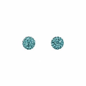 Park and Buzz radiance stud. Sparkle ball earrings. Hillberg and Berk. Canadian Brand. Glitter ball earrings.Teal blue green sparkle earrings jewelry jewellery. Valentines gift.