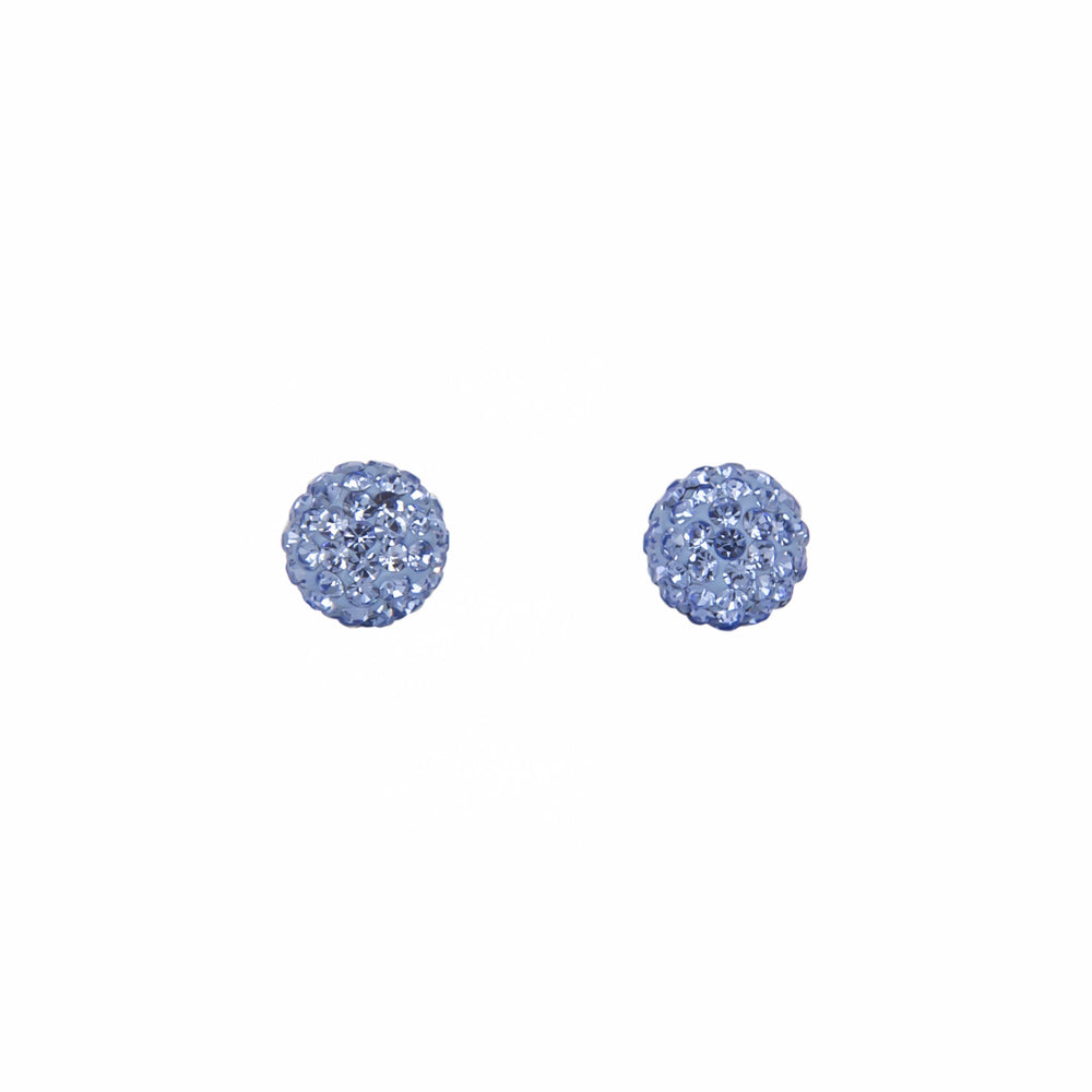 Park and Buzz radiance stud. Sparkle ball earrings. Hillberg and Berk. Canadian Brand. Glitter ball earrings. Denim blue sparkle earrings jewelry jewellery