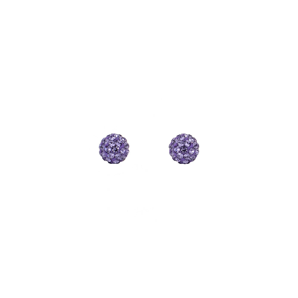 Park and Buzz radiance stud. Sparkle ball earrings. Hillberg and Berk. Canadian Brand. Glitter ball earrings. Grape purple sparkle earrings jewelry jewellery. Valentines gift.