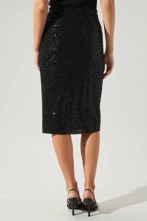 Friday Nights Sequin Midi Skirt